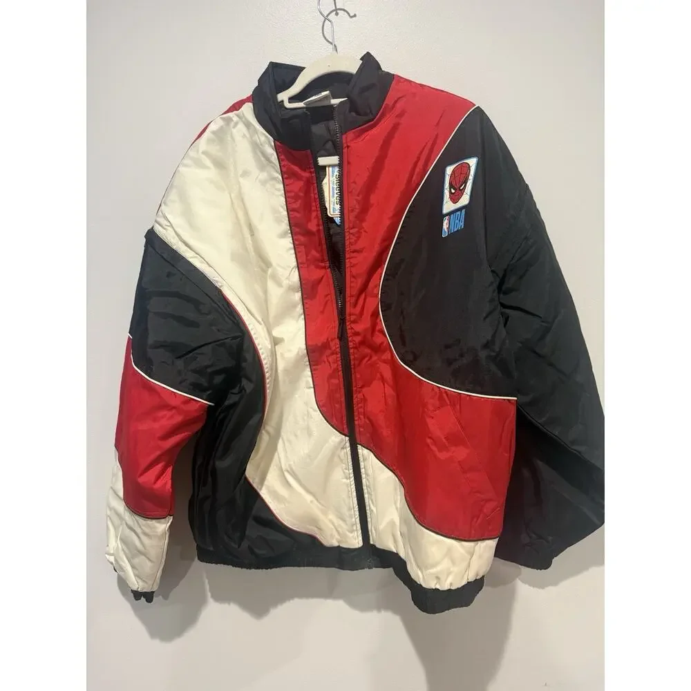 NWT Marvel NBA Spider-Man Starter Jacket Coat Vest Exclusive Zip-Off Sleeves M